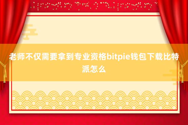 老师不仅需要拿到专业资格bitpie钱包下载比特派怎么