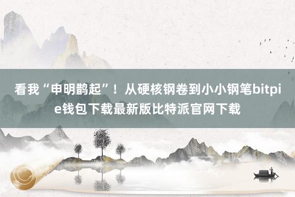 看我“申明鹊起”！从硬核钢卷到小小钢笔bitpie钱包下载最新版比特派官网下载