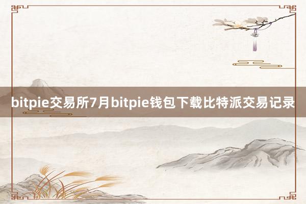 bitpie交易所7月bitpie钱包下载比特派交易记录