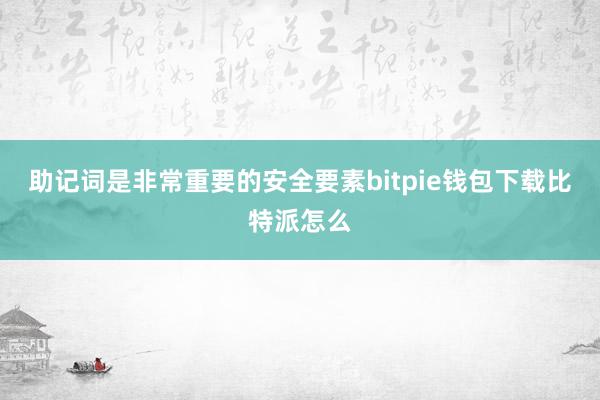 助记词是非常重要的安全要素bitpie钱包下载比特派怎么