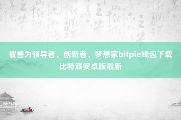 被誉为领导者、创新者、梦想家bitpie钱包下载比特派安卓版最新