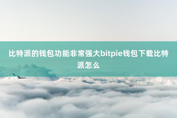 比特派的钱包功能非常强大bitpie钱包下载比特派怎么