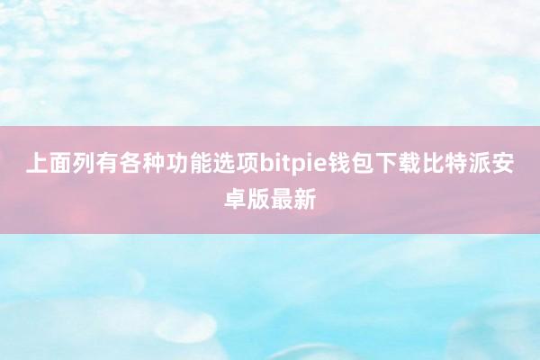 上面列有各种功能选项bitpie钱包下载比特派安卓版最新