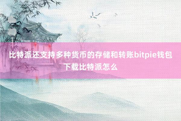 比特派还支持多种货币的存储和转账bitpie钱包下载比特派怎么