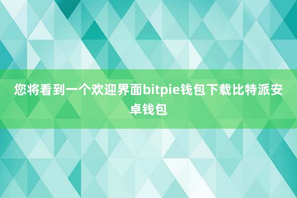 您将看到一个欢迎界面bitpie钱包下载比特派安卓钱包