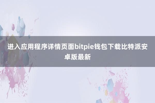 进入应用程序详情页面bitpie钱包下载比特派安卓版最新