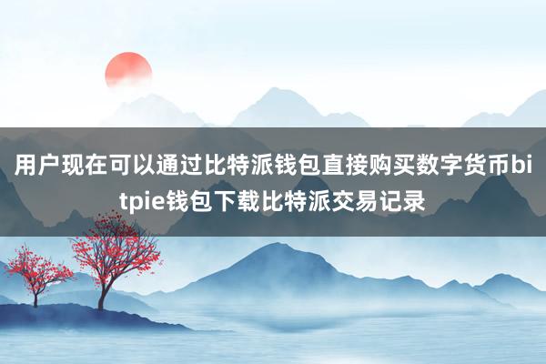 用户现在可以通过比特派钱包直接购买数字货币bitpie钱包下载比特派交易记录