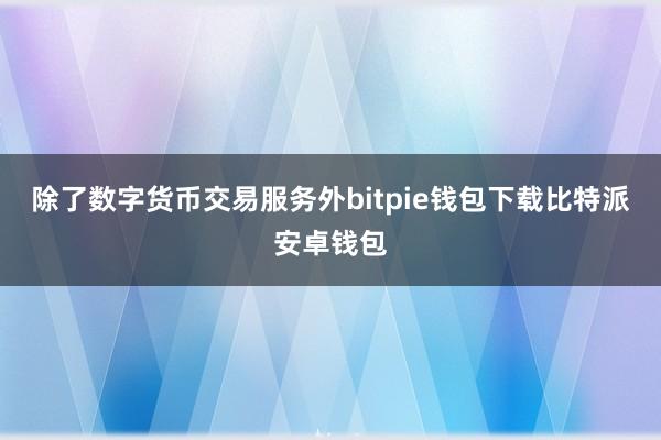 除了数字货币交易服务外bitpie钱包下载比特派安卓钱包