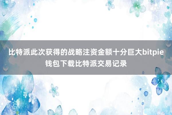 比特派此次获得的战略注资金额十分巨大bitpie钱包下载比特派交易记录