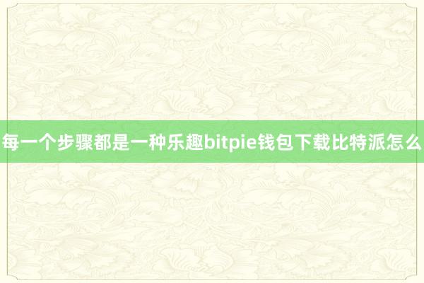 每一个步骤都是一种乐趣bitpie钱包下载比特派怎么