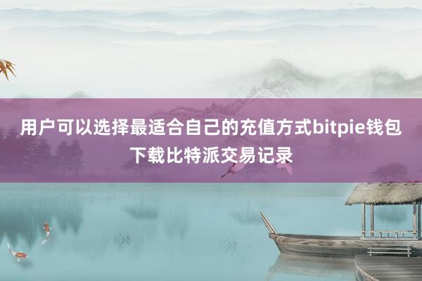 用户可以选择最适合自己的充值方式bitpie钱包下载比特派交易记录