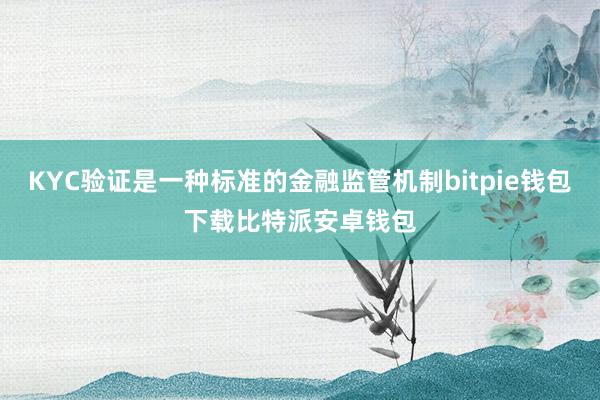 KYC验证是一种标准的金融监管机制bitpie钱包下载比特派安卓钱包