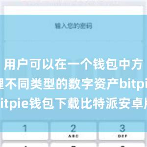 用户可以在一个钱包中方便地管理不同类型的数字资产bitpie钱包下载比特派安卓版最新