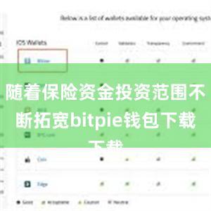 随着保险资金投资范围不断拓宽bitpie钱包下载