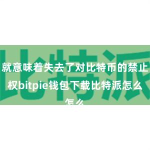 就意味着失去了对比特币的禁止权bitpie钱包下载比特派怎么