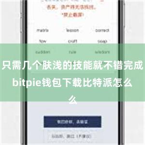 只需几个肤浅的技能就不错完成bitpie钱包下载比特派怎么